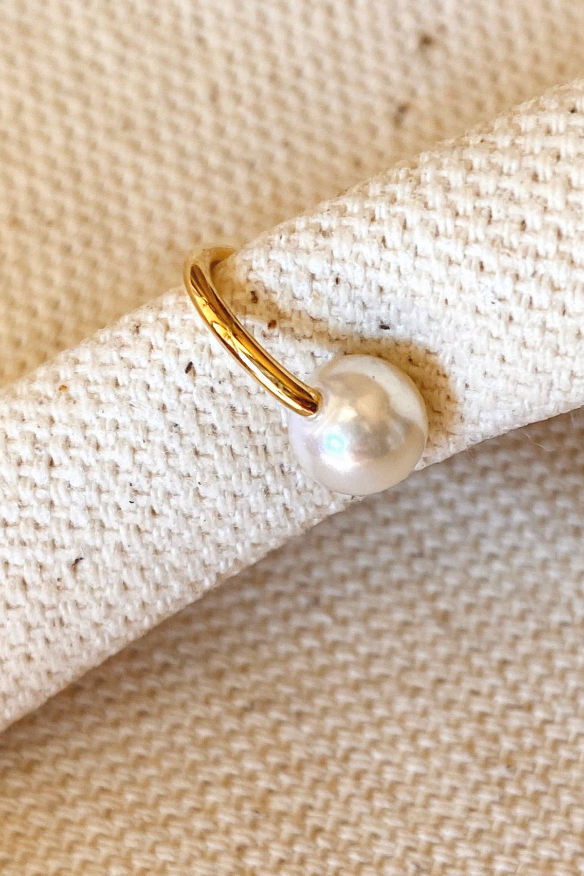 Delicate Pearl Ear Cuff in 18k Gold Filled
