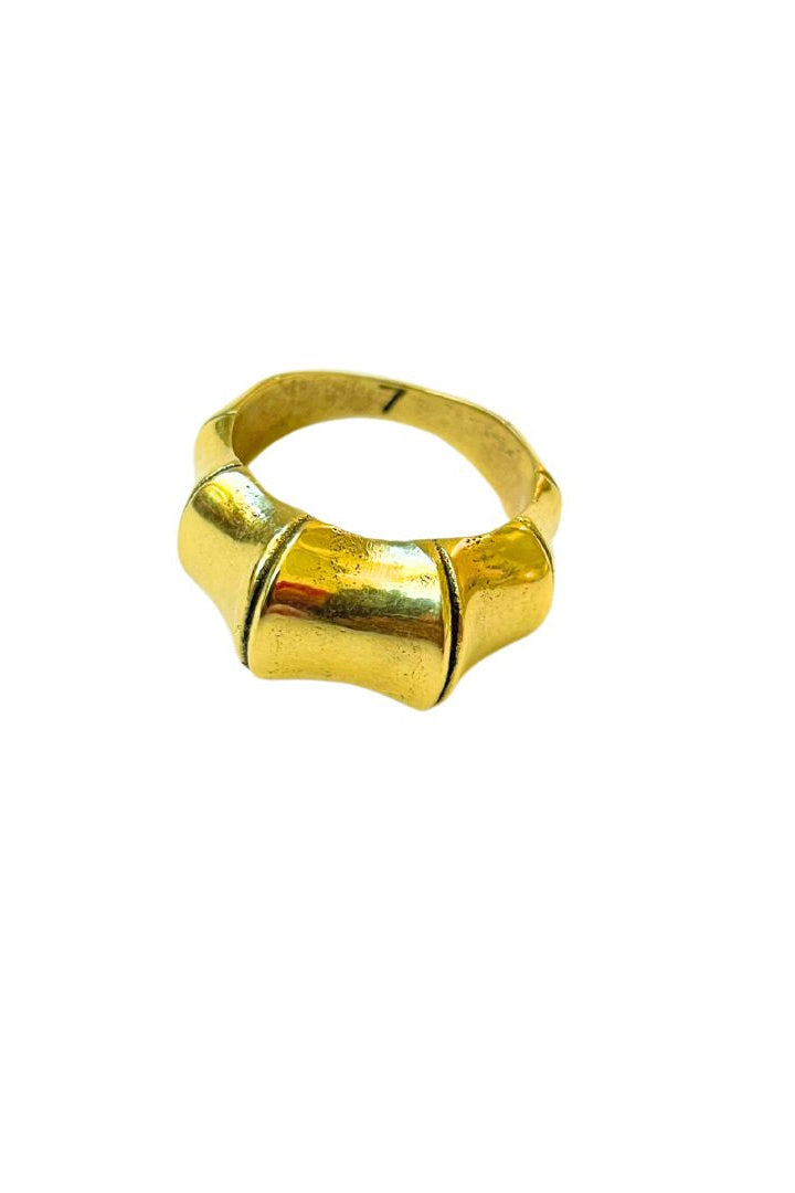 Vintage Bamboo Brass Ring