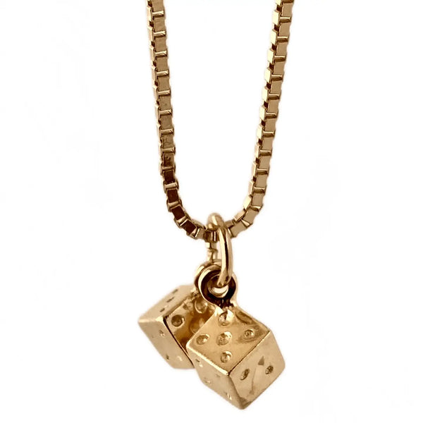 Always Bet On Yourself Dice Necklace 24K Goldplated