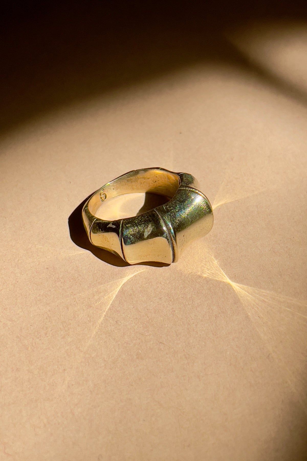 Vintage Bamboo Brass Ring