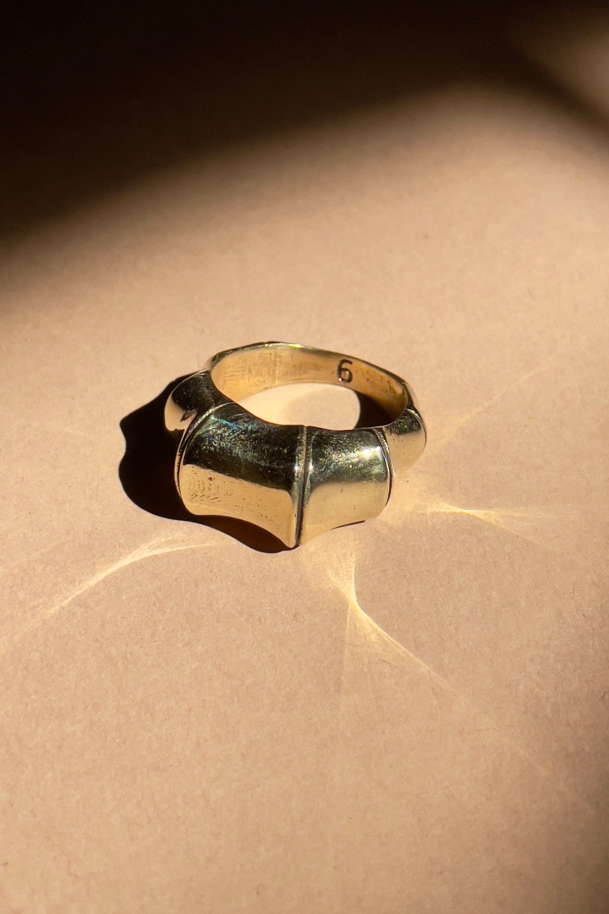 Vintage Bamboo Brass Ring