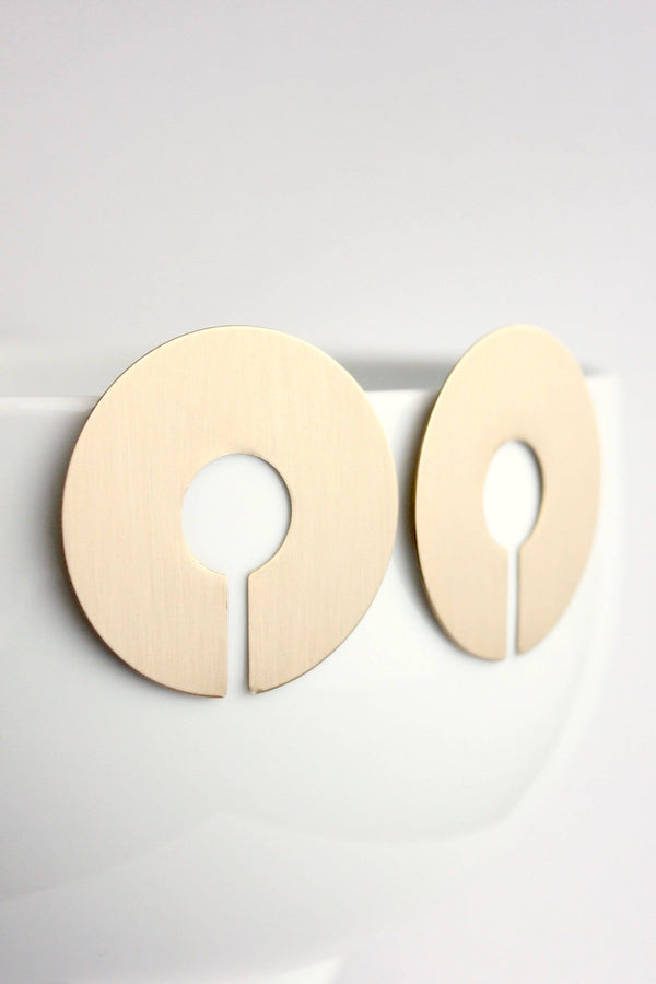 Geometric Keyhole Brass Earrings