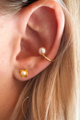 Delicate Pearl Ear Cuff in 18k Gold Filled