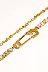 Elevated Rhinestone + Safety Pin Bracelet