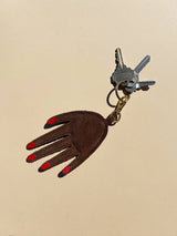 Chocolate Genuine Leather Hand Keychain