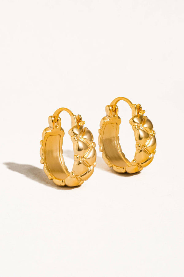 Small Patterned Hoop Earring