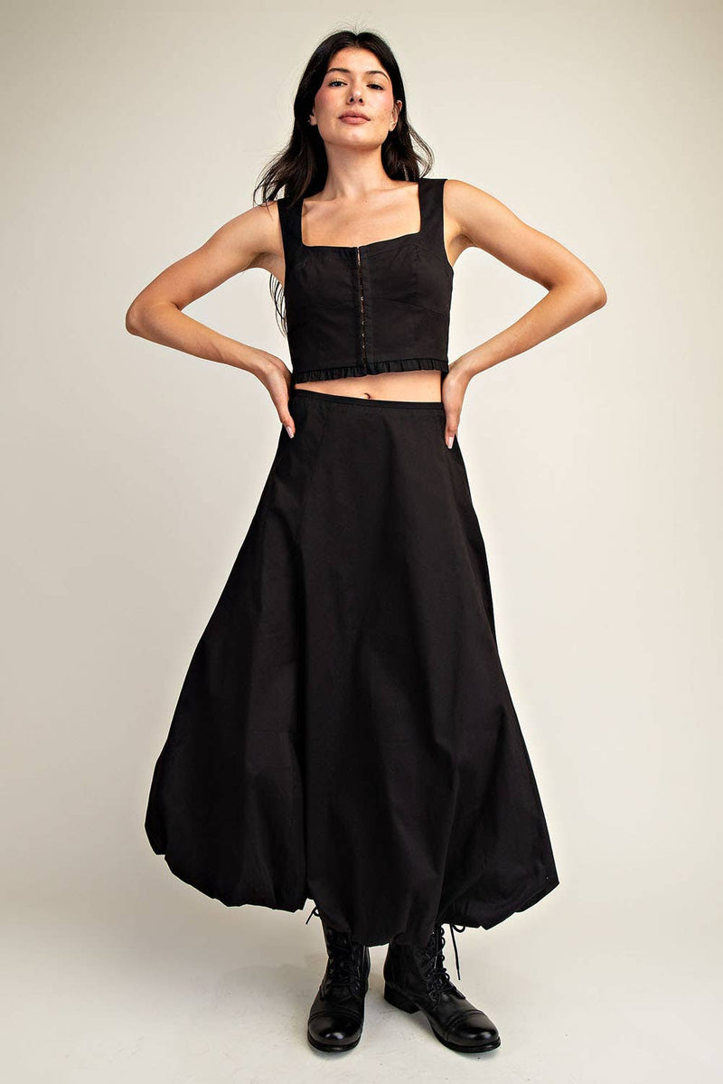 Black Bubble Hem Skirt