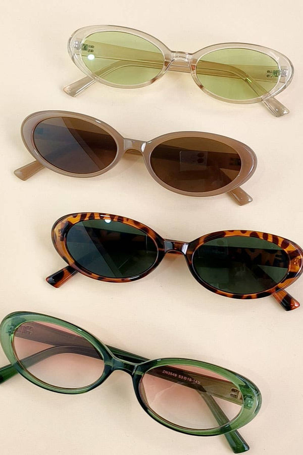 Retro Oval Frame Sunglasses