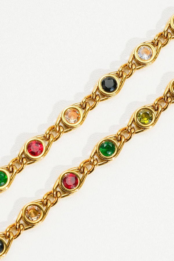 Colored Cubic Zirconia Bracelet