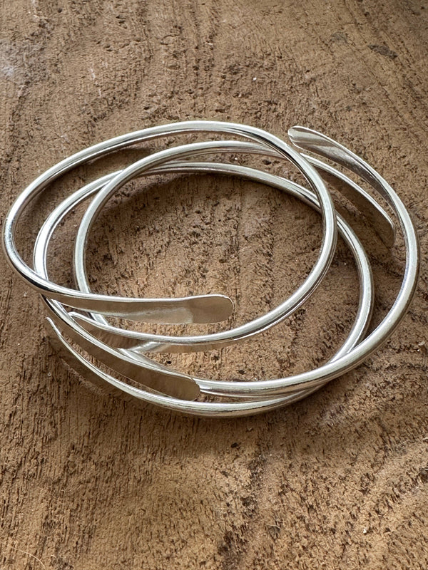 Silver Coil Bangle