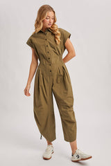 Button Down Utlity Jumpsuit
