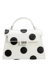 White Polka Dot Top Handle Bag