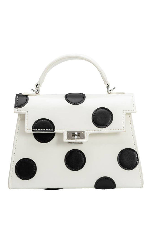 White Polka Dot Top Handle Bag