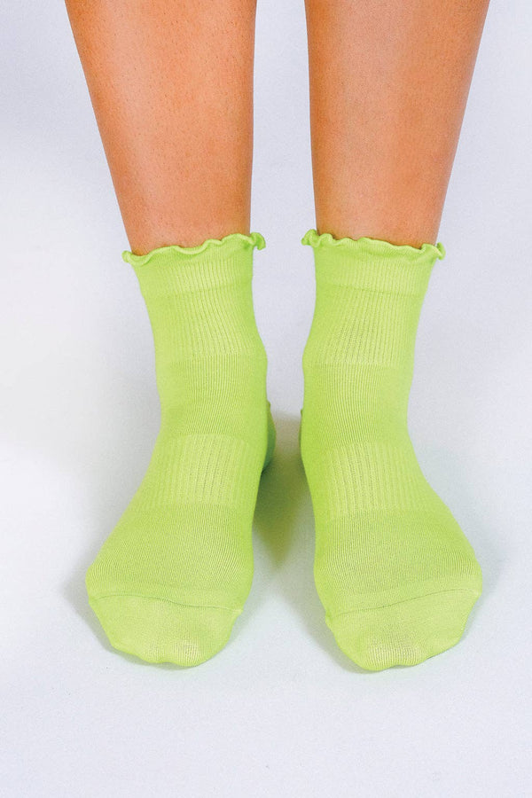 Neon Ruffle Ankle Sock