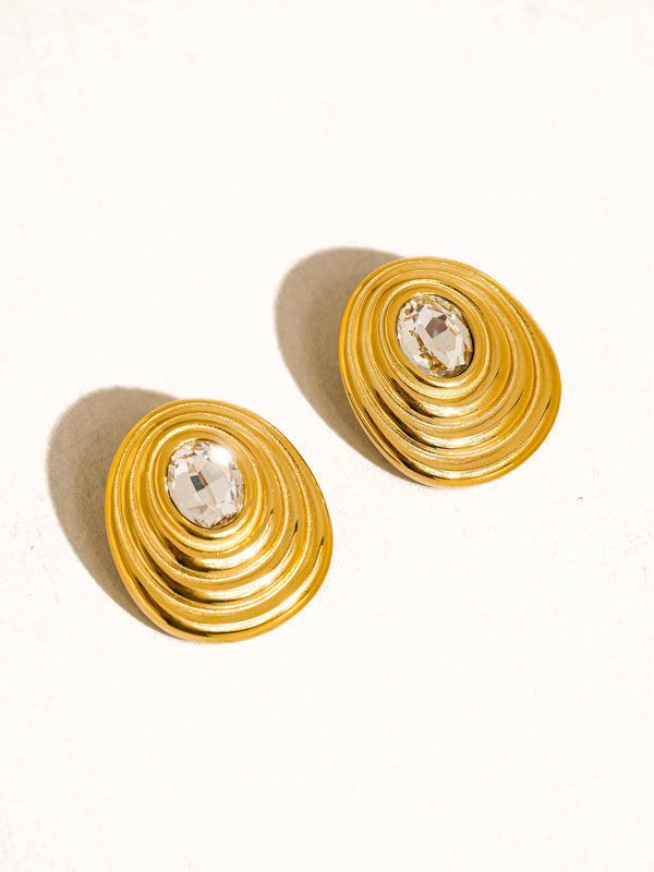 Dorée Oval CZ Stud