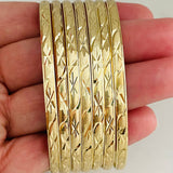 Etched Gold Filled Bangles Set of 2