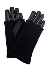 Knitted Vegan Leather Glove