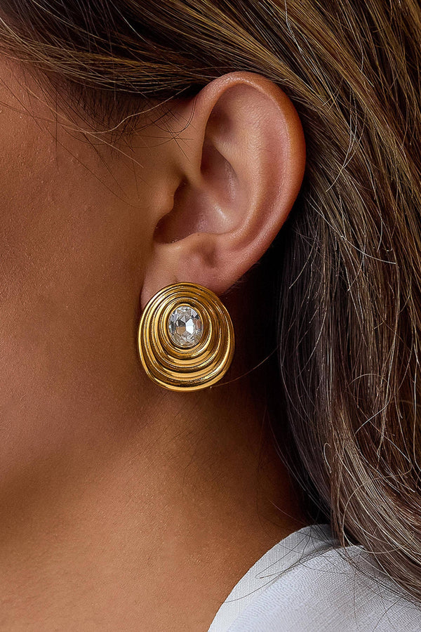 Dorée Oval CZ Stud