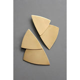 Geometric Double Triangle Brass Earrings