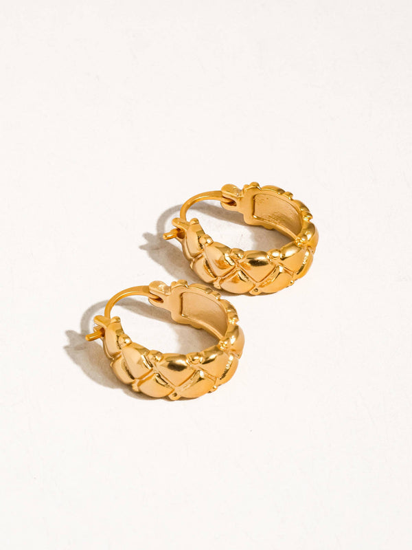 Small Patterned Hoop Earring