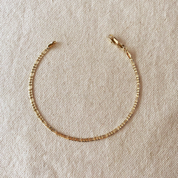 18k Gold Filled Thin Figaro Chain Anklet