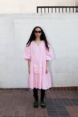 Utility Wrap Dress in Ballet Pink