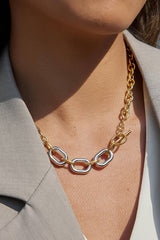 Chain Link Two Tone Necklace