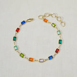 18k Gold Filled Multicolor Anklet