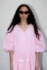Utility Wrap Dress in Ballet Pink