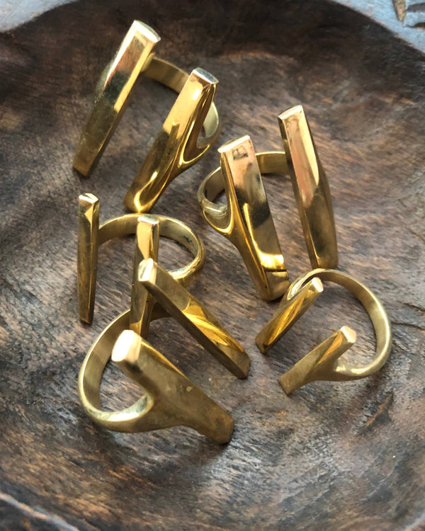 Double Bar Brass Ring