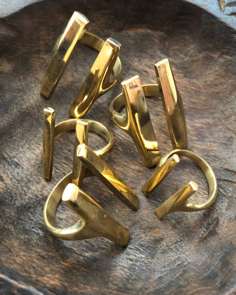 Double Bar Brass Ring