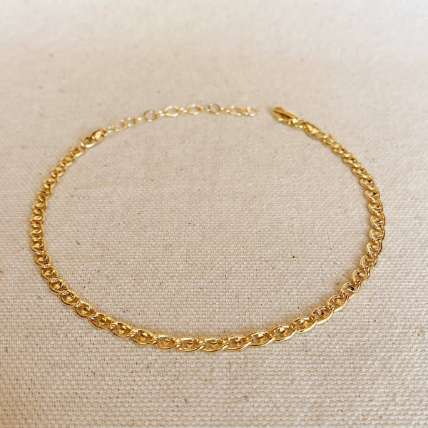 Mariner  18k Gold Filled Anklet