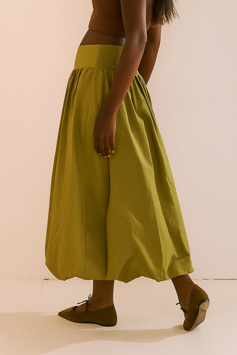 Army Green Balloon Skirt