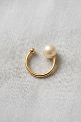 Delicate Pearl Ear Cuff in 18k Gold Filled