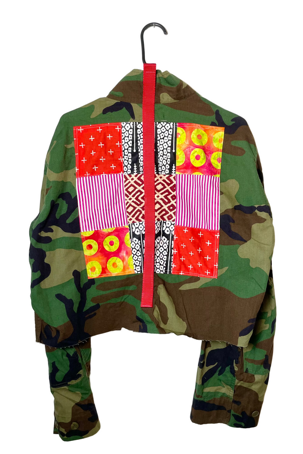 Vintage Army Cropped Jacket XXL 1