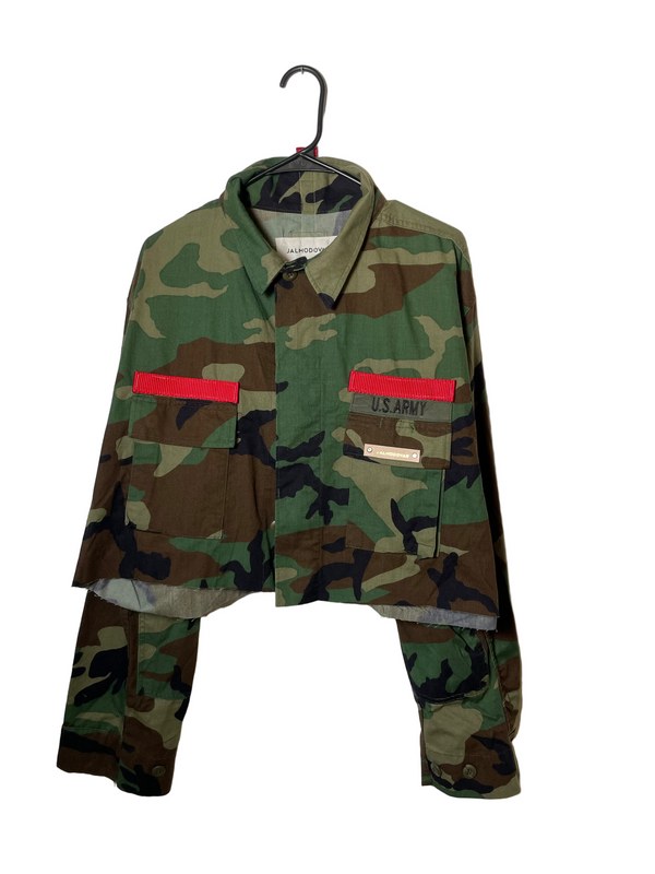 Vintage Army Cropped Jacket XXL 1