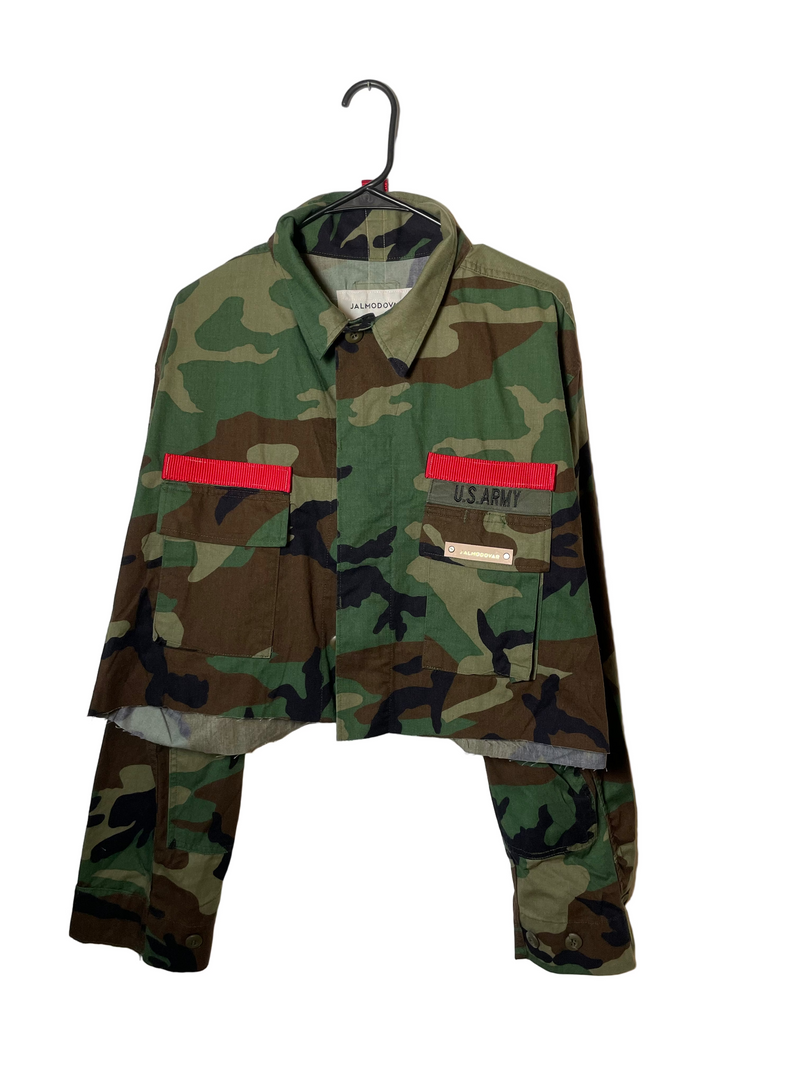 Vintage Army Cropped Jacket XXL 1
