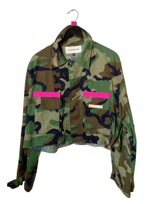 Vintage Army Cropped Jacket XXL 3