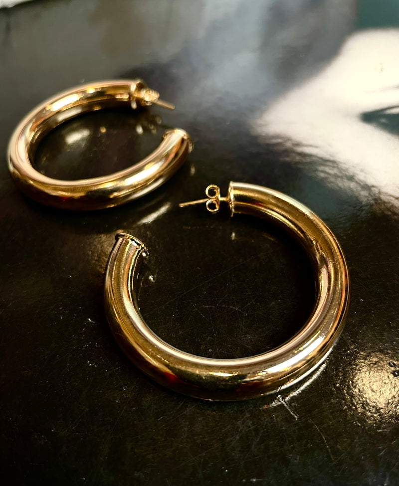 Thic Gold Filled Hoops Open