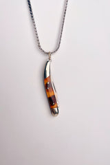 Vintage Tortoise Inlay Knife Necklace