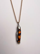 Vintage Tortoise Inlay Knife Necklace