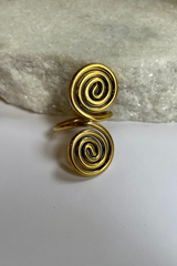 Dual Spiral Brass Ring  - G4