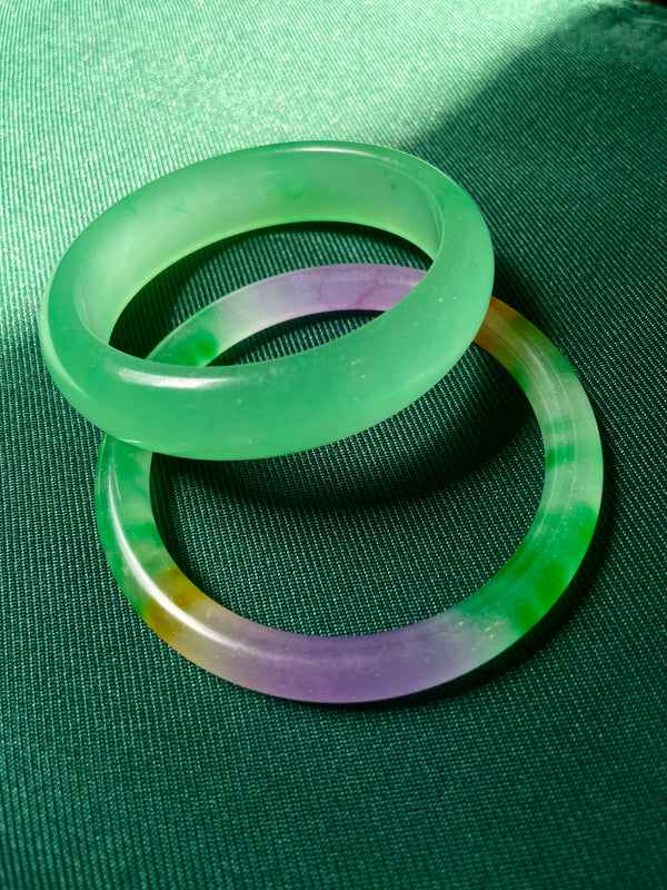 Lavender Field Multicolor Quartzite Stone Bangle