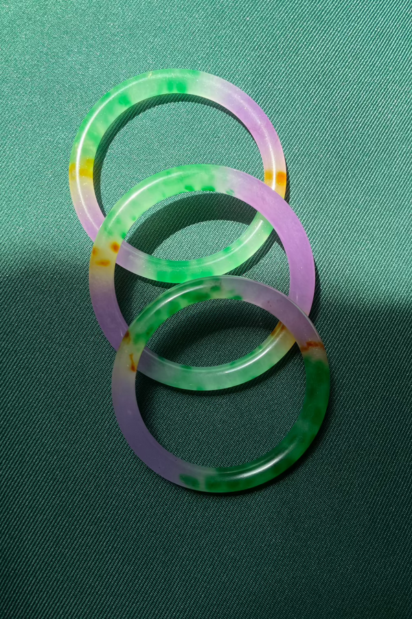 Lavender Field Multicolor Quartzite Stone Bangle