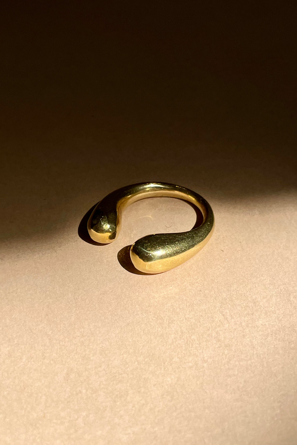 Brass Double Ball Ring