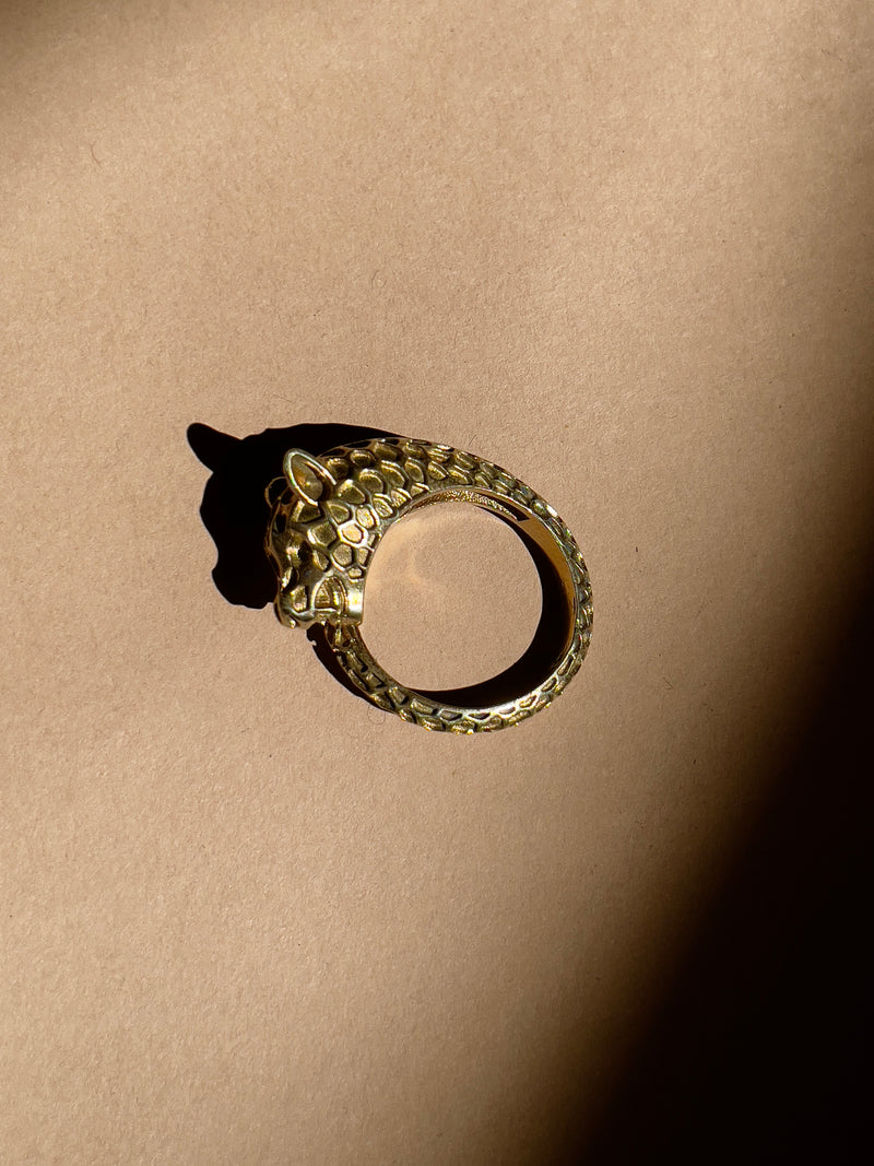 Vintage Cheetah Brass Ring