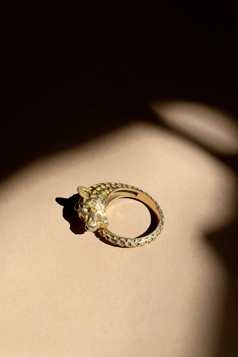 Vintage Cheetah Brass Ring