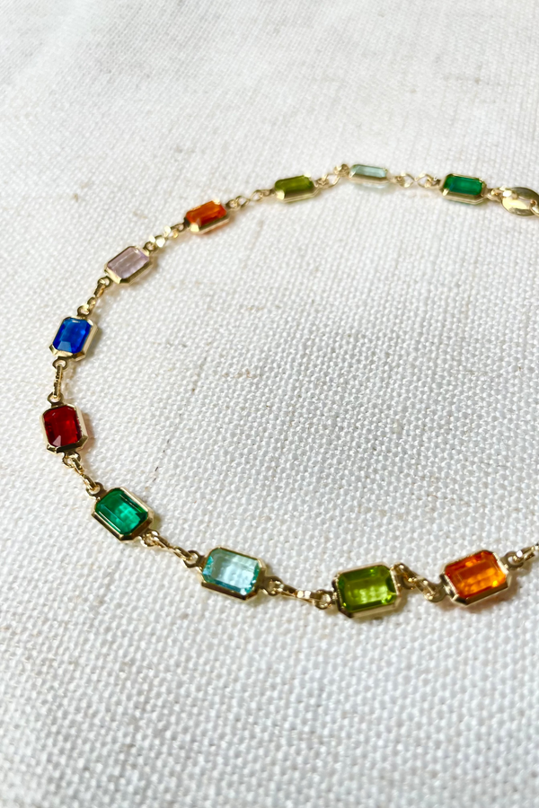 18k Gold Filled Multicolor Anklet