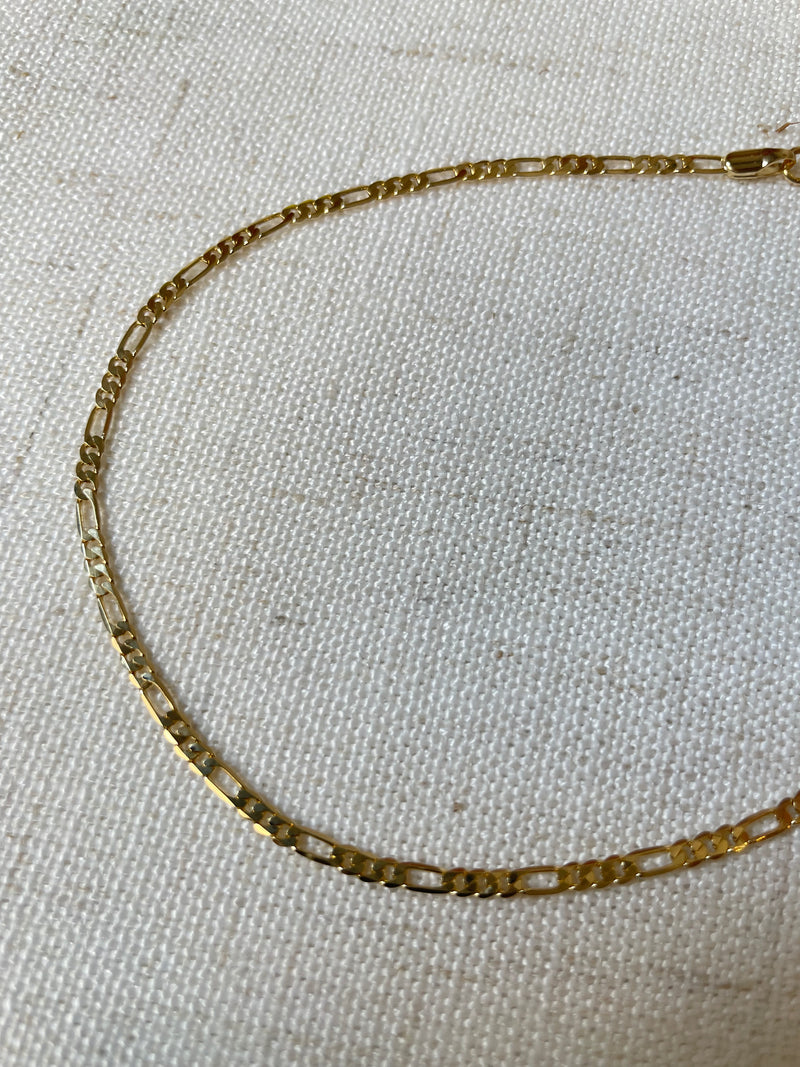 18k Gold Filled Thin Figaro Chain Anklet