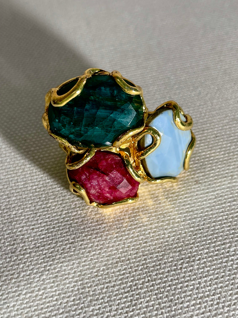 Chunky Encrusted Gem Ring